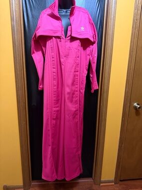 Adidas Women's Real Magenta Dungaree jumpsuit with Crop Jacket